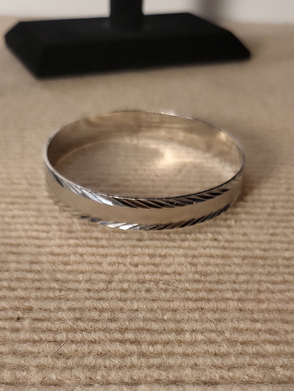Monet Diamond Cut Silver  Tone Bangle Bracelet